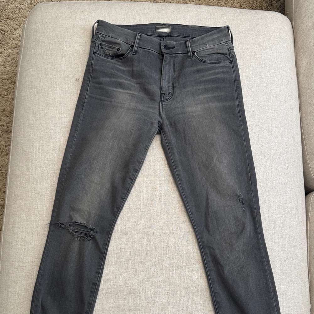 MOTHER Women's Charcoal Skinny Jeans